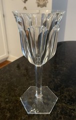 (1) Baccarat Malmaison Tall Crystal Water Goblet~ 8” ~France ~Signed~ CHIP