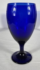 Set of 4 Libbey Cobalt Blue Water Goblets 7.25” Vintage Glass USA Stemware