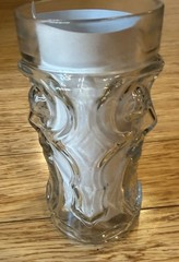 Tiki Screaming Monster Face Clear Glass Tumbler 6.5″ Anchor Hocking Hawaiian