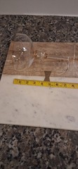 Elegant Crystal Champagne/ Desert Gold Trimmed W Unique Stemware Diamond Desgin