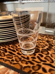 Salviati Eliche highball glass 5 inches thin swirls frosted signed clear