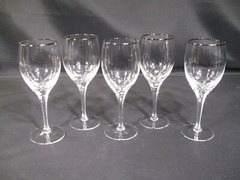 Belcrest Majestic Clear Platinum Trim Wine Glasses Set of 5