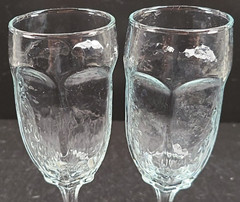 (2) Libbey Chivalry Clear Whiskey Sour Glasses Set Textured Rock Sharpe Stemware