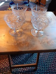 Cut Glass or Crystal Dessert Sherbet Glasses Set of 4 Gorgeous. 676