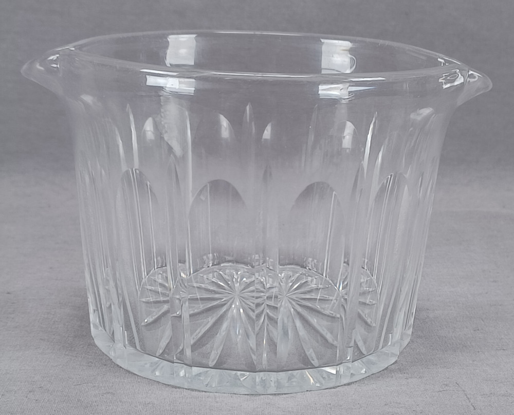 19th Century British Cut Panels & Lines Flint Glass Wine Rinser C. 1840-1860s B