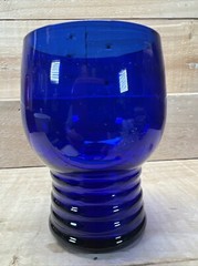 (6) Flat Tumbler Shaeffer Cobalt Blue by IMPERIAL GLASS-OHIO 4”
