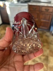 1 Triple Triangle Ruby Stain Tumbler U S Glass 1891 Early American