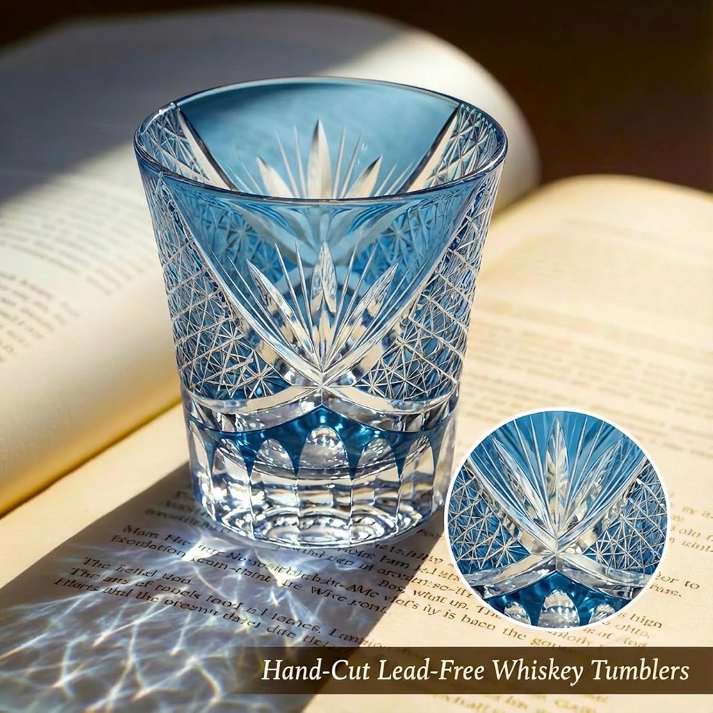 Hand Cut Edo Kiriko Crystal Glass 8oz Whiskey Rock Cocktail Drinking Cup