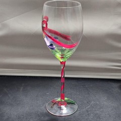 Block Basics 12 Days of Christmas Goblet 2 Turtle Doves Hand Painted 9 Inch