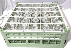 Case Of 25 Zwiesel Glas Wine Glasses 6” Tall 2-7/8”W In Vollrath 52774 Rack