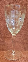 6 Glastonbury Lotus Alberta Panel Etched Crystal Sherry Glass circa 1928-1935