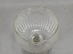 Antique French Engraved & Pattern Molded Blown Glass Large Goblet C. 1830-1840s