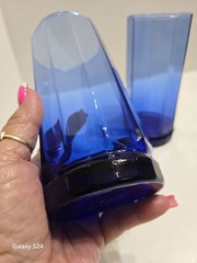Vintage ANCHOR HOCKING ESSEX Cobalt Blue Tumblers Set Of (2) – 16 Oz