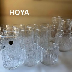 HOYA Icy Textured Bedside Carafe Tumbler Glass D6.4cm H12cm 8 Set