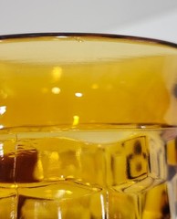 Vintage Indiana Glass Whitehall Amber Cubist Footed Tumbler Single