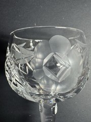 German Cut Lead Crystal Wine Goblet Glass Set of 12 Vintage 1960s