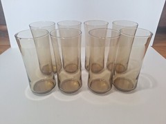 Libbey Tawny Bolero 24 Piece Tumbler Set Vintage Smoke Brown Glasses 82486T
