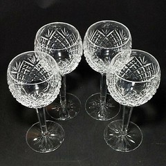 WATERFORD SULLIVAN WINE HOCKS, Cut Lead Crystal, 7 1/2″, 8 Oz, IRELAND, 4PCS