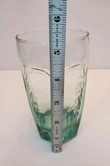 Set of 4 Libbey Chivalry Spanish Green Glasses 5.25″ Vintage Textured Tumblers