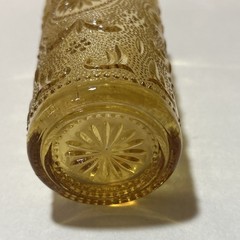Vtg American Concord Brockway Amber Textured Glass No Chips Excellent 5 1/2″