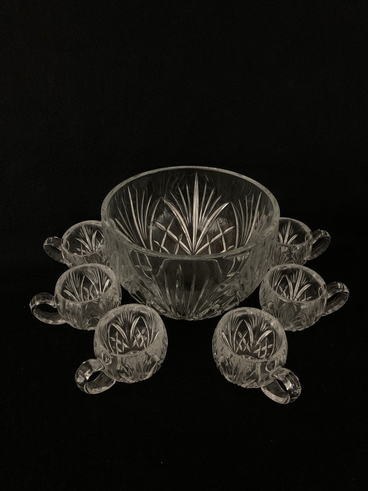 Marquis by Waterford 40022652 Newberry Crystal Set of 6 4oz Cups & 9″ Punch Bowl