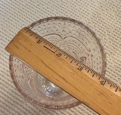 VTG pink embossed hobnail glass tumbler, Bud Vase, Decorative Art Glass