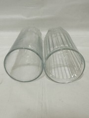 VTG Lot of 2 Libbey Crisa Clear Paneled Juice Glasses 8oz Fluted Water Tumbler