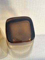 Vintage Libbey Carrington Smokey Topaz Square Highball Tumbler Kitchen Glasses
