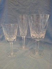 Waterford Crystal: Set of Ten Water Goblets, Wine Glasses & Champagne Flutes