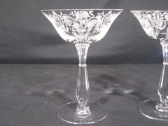 Tiffin Franciscan Cherokee Rose Stem 17399 Champagne Tall Sherbet Glass Set of 2