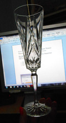 CRISTAL D’ARQUES Venice Cut Crystal Champagne Trumpet Fan Star Foot