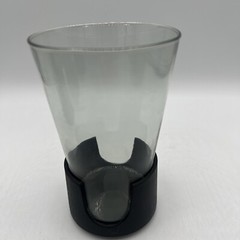Vintage MCM Corning Glas-Snap II Smoke 12oz Tumblers Black Base Lightweight (6)