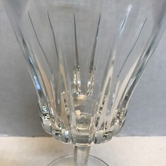 Italian Water Wine Goblets 2 Sorrento Fidenza Vetraria Vertical Cut Vtg Crystal