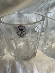 MMA Metropolitan Museum of Art Glass Tumblers Set 4 Portugal Grape Vine Rocks