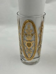 11 Pc Set Vtg UTD Glass/barware 22K Gold Overlay Hiball, Lowball, shot glasses