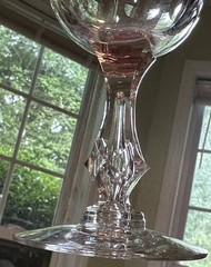 Tiffin-Franciscan Crystal Stem 17623 Cut Oval And Leaves READ