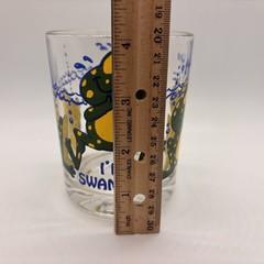 Vintage 1978 Low Ball Drink Glasses Whimsical Cartoon Frog Turtle Giraffe Duck