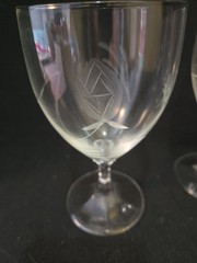 Vintage Fine Crystal Wine Glasses By Diamond Craft Co. With Original Box/Papers