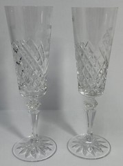 Galway Irish Crystal 29027 Happy Engagement Pair of Flute Glasses