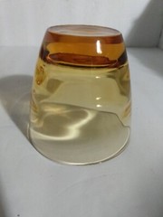 6 Vintage MCM Hazel Atlas WATERFALL Amber Vintage Cordial Juice Glasses Bee Hive