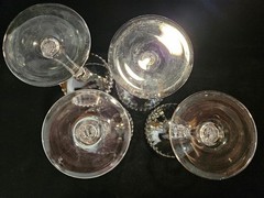 SET OF 4 SCARCE VINTAGE BAYEL «DOMINIQUE» FRENCH CRYSTAL WATER GOBLETS