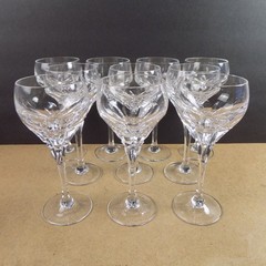 10 Spiegelau Serenade Crystal Wine Glasses Cut Glass Germany 7-3/8″ Tall VGC