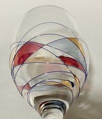 Vintage Milano Luminescence Crystal Wine Glasses Set 2 Romania 10.5”