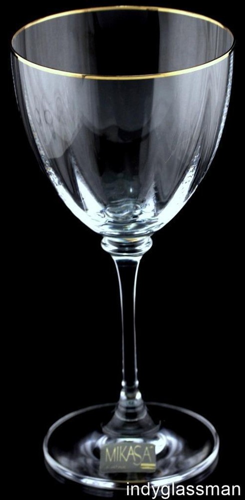 Mikasa Crystal Stemware MIDAS GOLD 6 3/4″ Wine Glass NWT HTF (13 left)