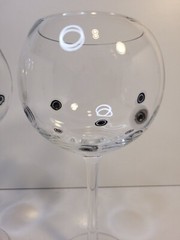 2 Millefiori Balloon Wine Glasses 9 1/4″