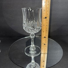 CRISTAL D’ARQUES LONGCHAMP LEAD CRYSTAL WINE GLASSES VINTAGE SET OF 6 W/ BOX