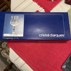 Set of 6 Cristal D’Arques Longchamp Goblet Wine Glasses 6.5″H 17.5 oz France
