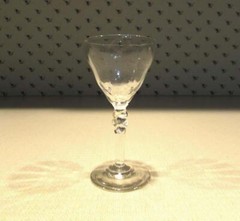 2 Vintage Optic Crystal Cordial Aperitif Twisted Stem or Shot Glass