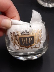 VIP MCM ROLY POLY Glasses Set oF 8 Black/Gold MCM Bar Cocktail Glasses Small