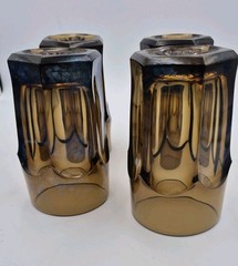 MCM Imperial Old Williamsburg Ohio Smokey Brown MCM Glassware lot of 4 vintage